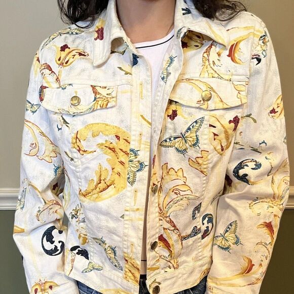 V Christina Women's Butterfly Denim Jacket SMALL - Picture 2 of 9